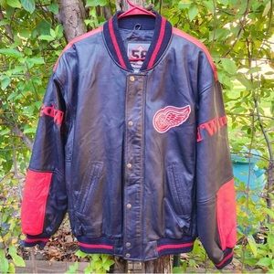 Vintage 58 Sports Detroit Red Wing Leather Jacket.